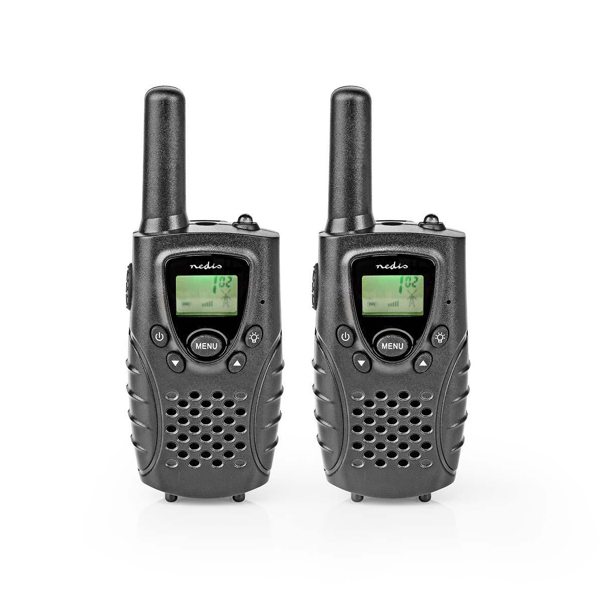 Walkie-talkie | Alcance de 8 km | Canais VOX | 2 unidades | Preto