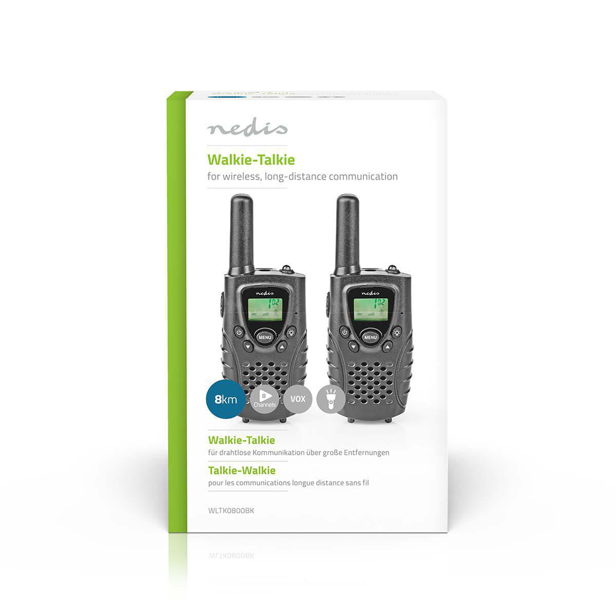 Walkie-talkie | Alcance de 8 km | Canais VOX | 2 unidades | Preto