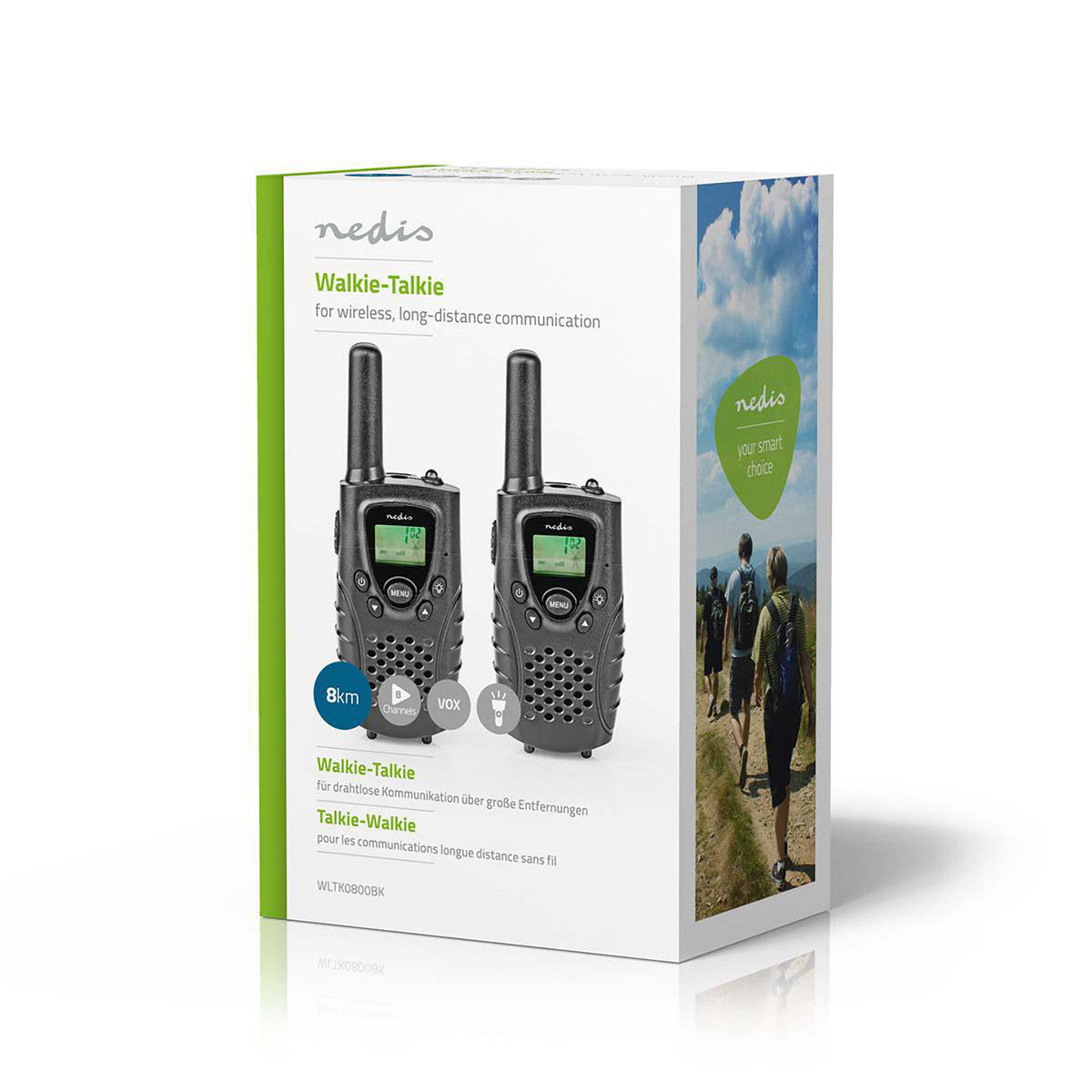 Walkie-talkie | Alcance de 8 km | Canais VOX | 2 unidades | Preto