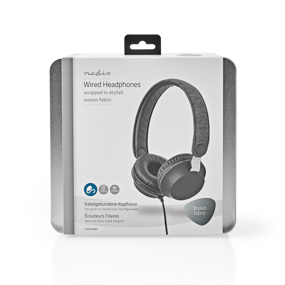 Wired Fabric Headphones | Over-Ear Audio 1.2m Anthracite/Black
