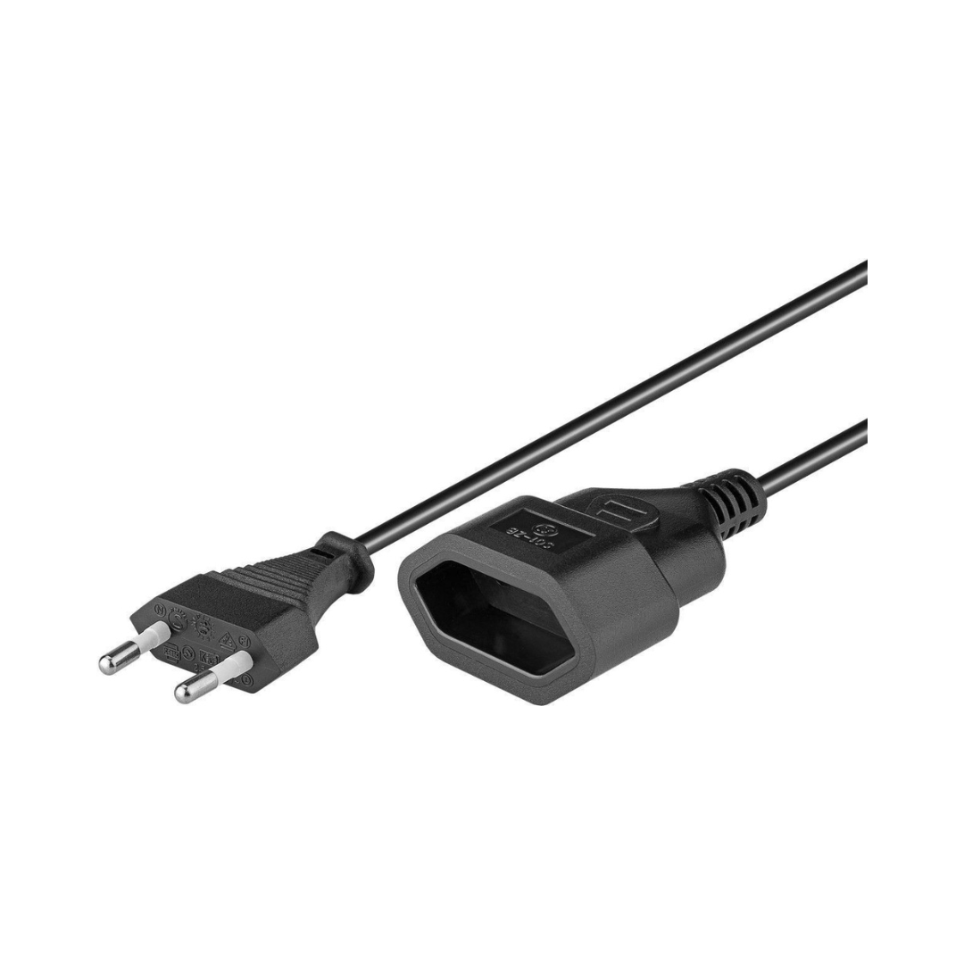 Euro Power Extension Cable of different sizes - Black *Not Categorized
