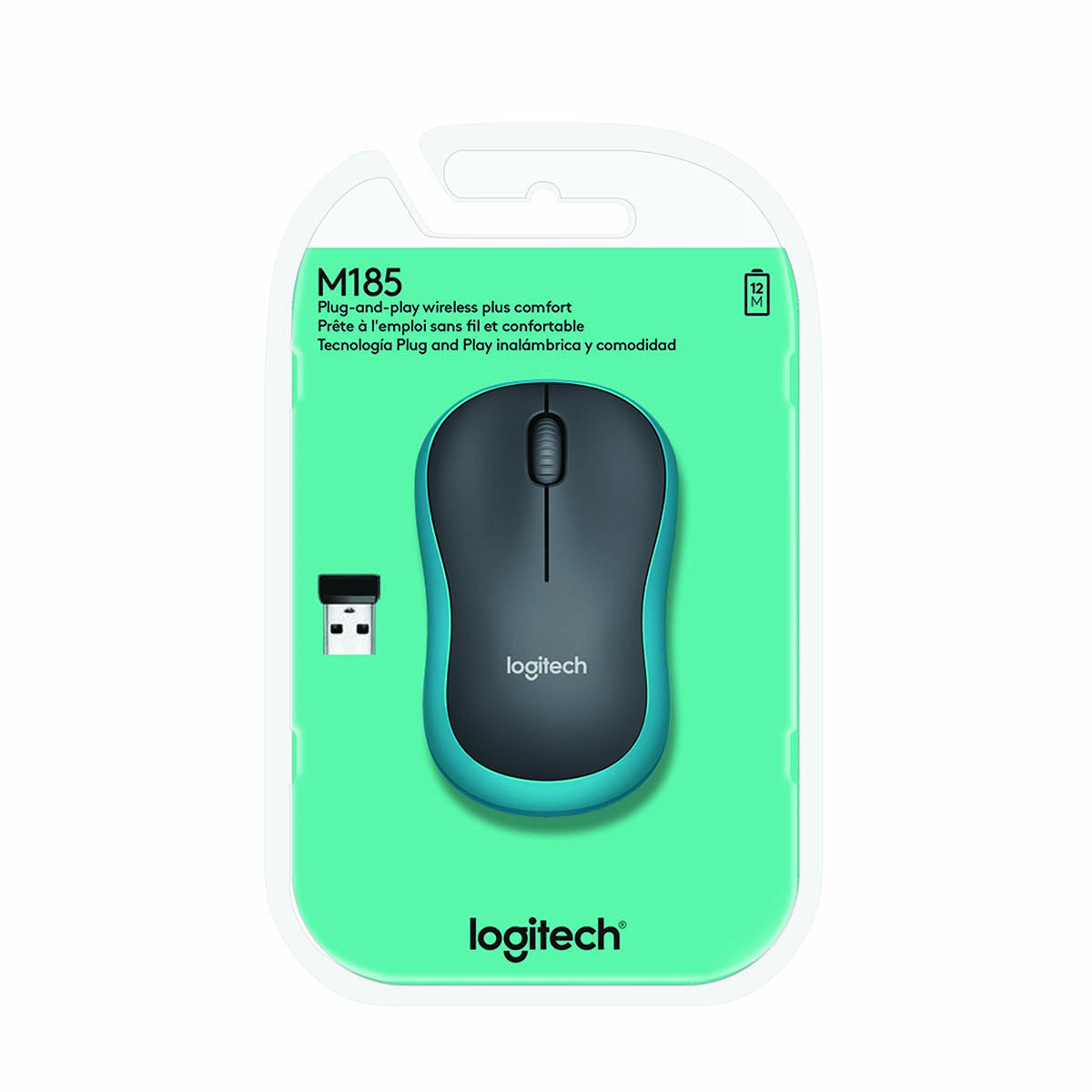 Logitech M185 Blue Wireless Mouse