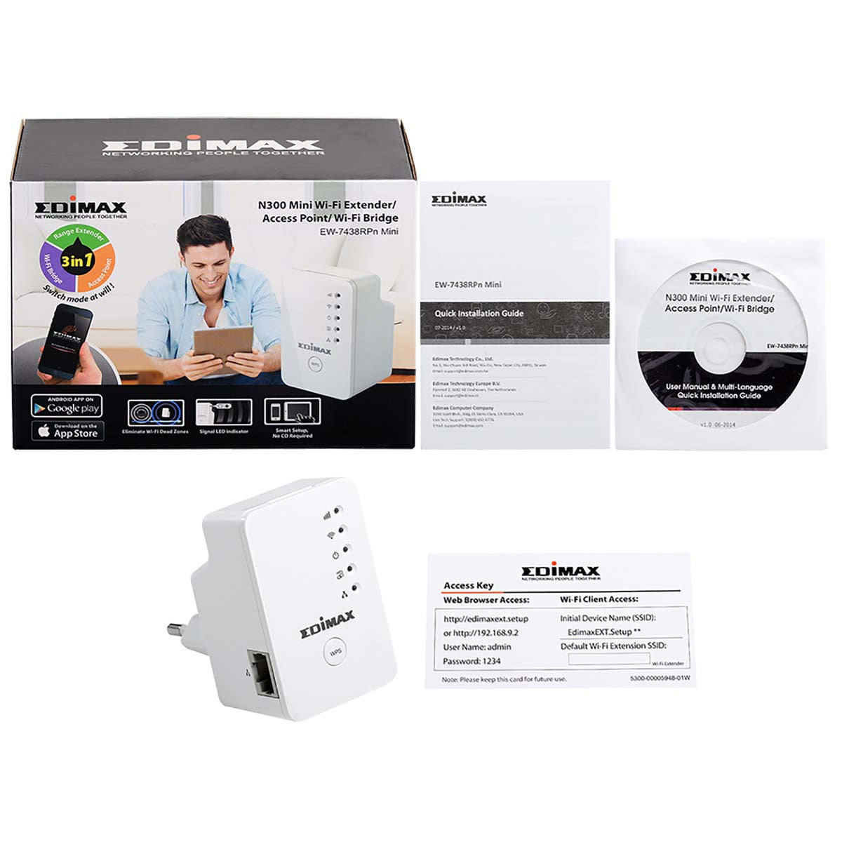 Wi-fi Extender/Access Point/Wi-fi Bridge N300 Mini Cable Solutions