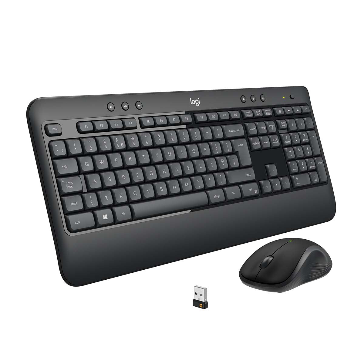 US International Multimedia Wireless Keyboard and Mouse Dark Grey Keyboards