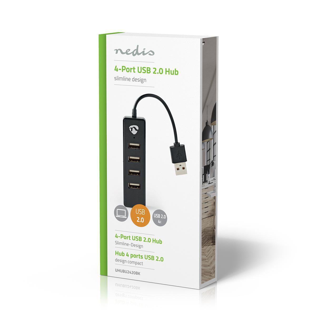 USB Hub | 4 USB 2.0 Ports Black