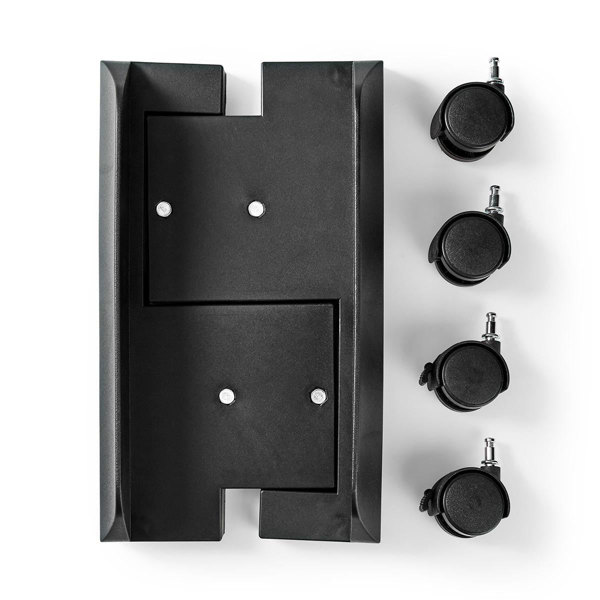 Suporte para PC de secretária | Largura ajustável, 4 rodízios giratórios com fecho