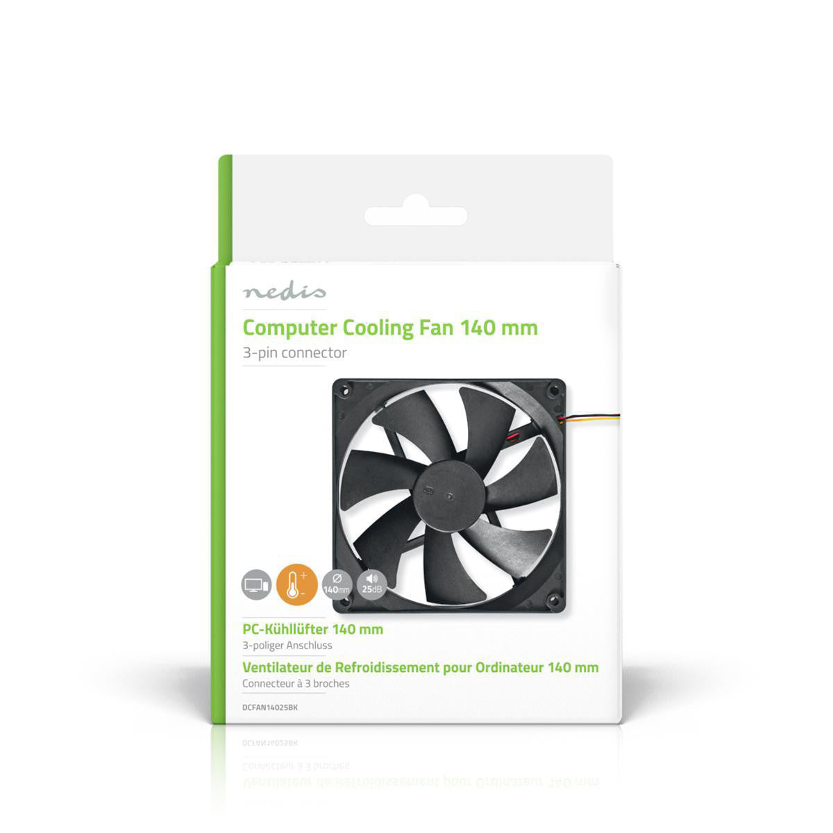 DC Fan | Fan Size: 140mm 3-pin 24.9 dBA Black