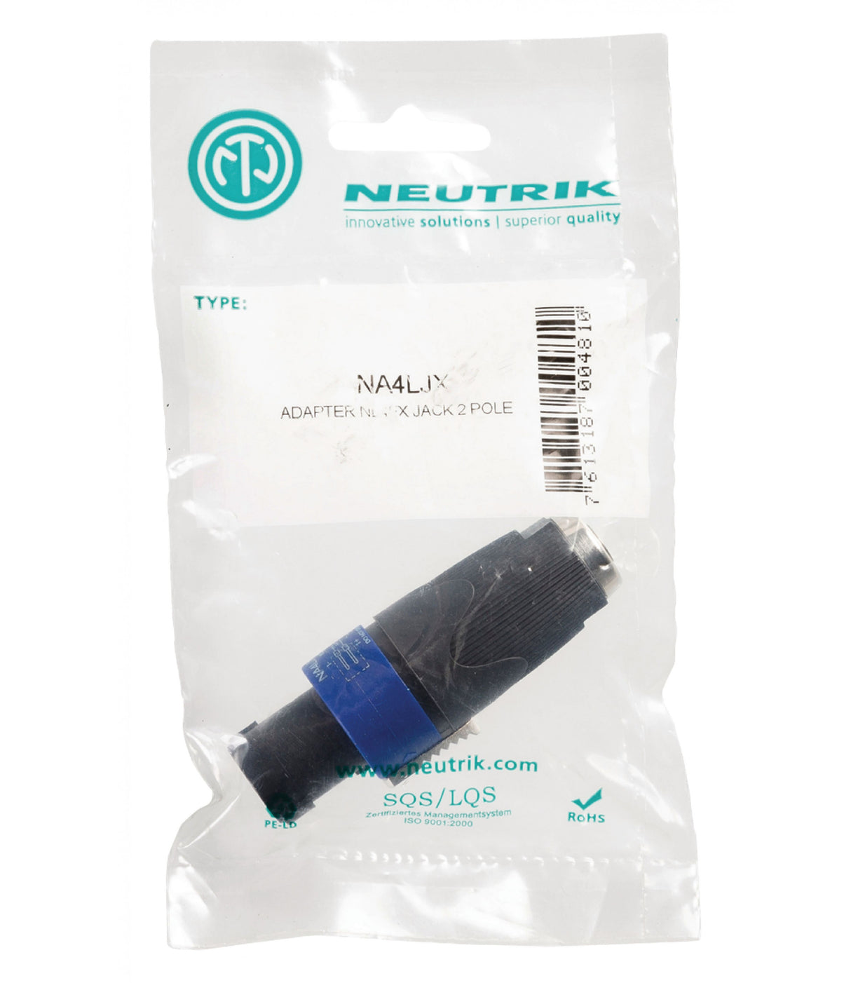 Mono-Audio Speaker Adapter 4-pin Male - 6.35 mm Female Black