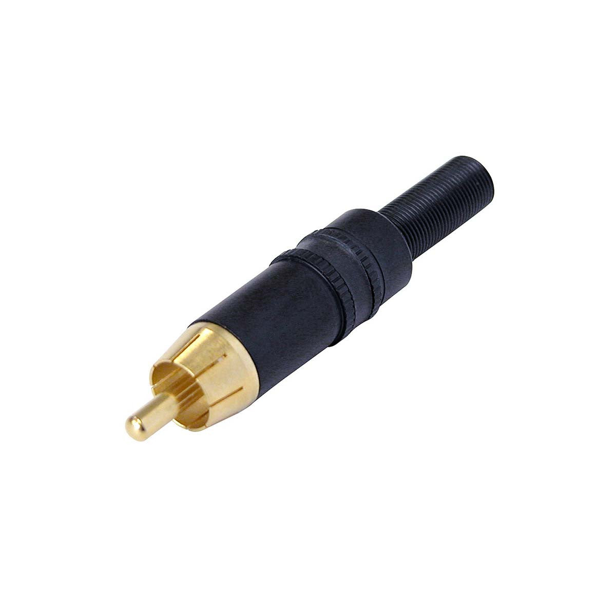 RCA Male Connector Metal Black Audio Connectors