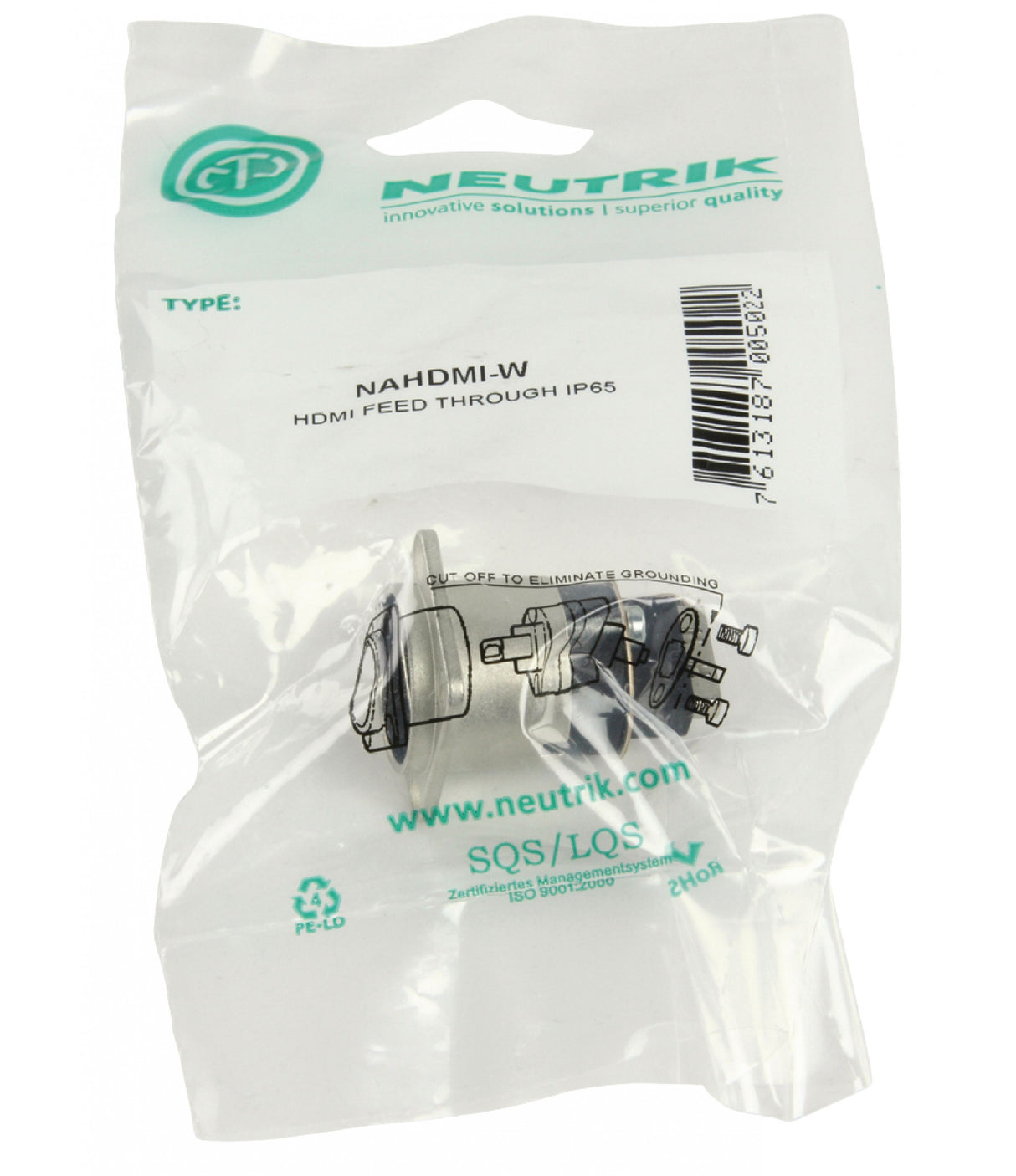 Hdmi 1.3 Pass Through Adapter with D-Shaped Housing Neutrik xlr