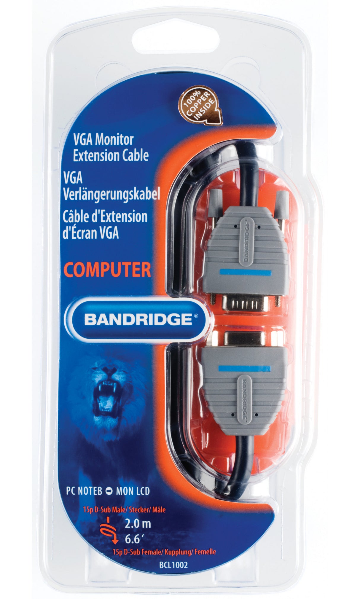 VGA Monitor Extension Cable 2.0m