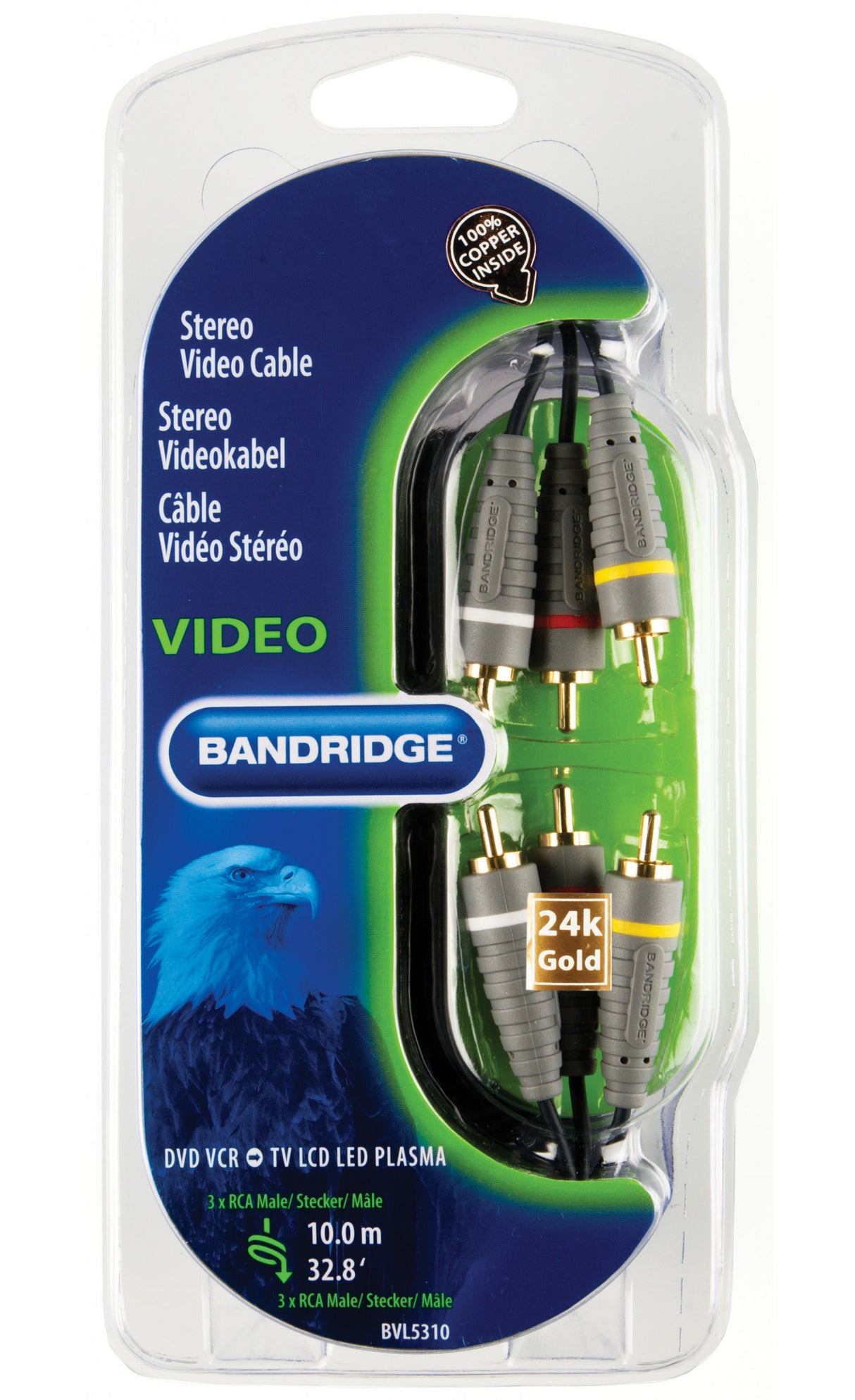 Stereo Video Cable 10.0 m