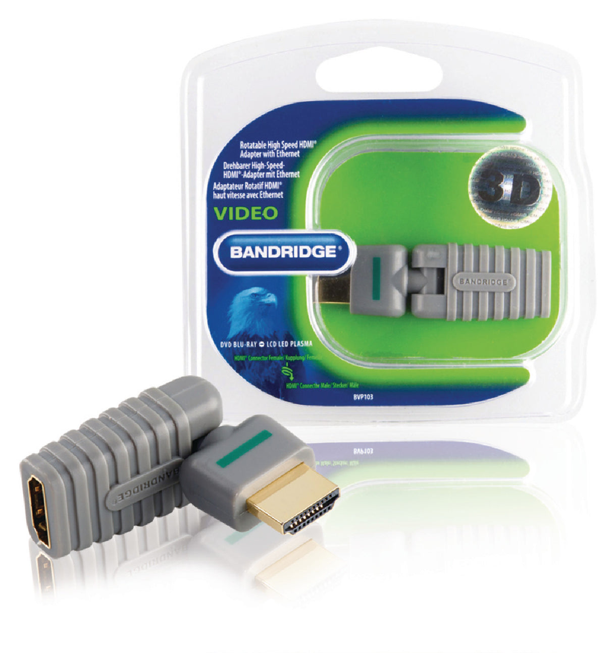 Adaptador rotativo HDMI de alta velocidade com Ethernet