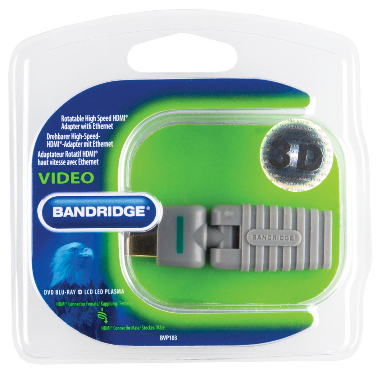 Adaptador rotativo HDMI de alta velocidade com Ethernet