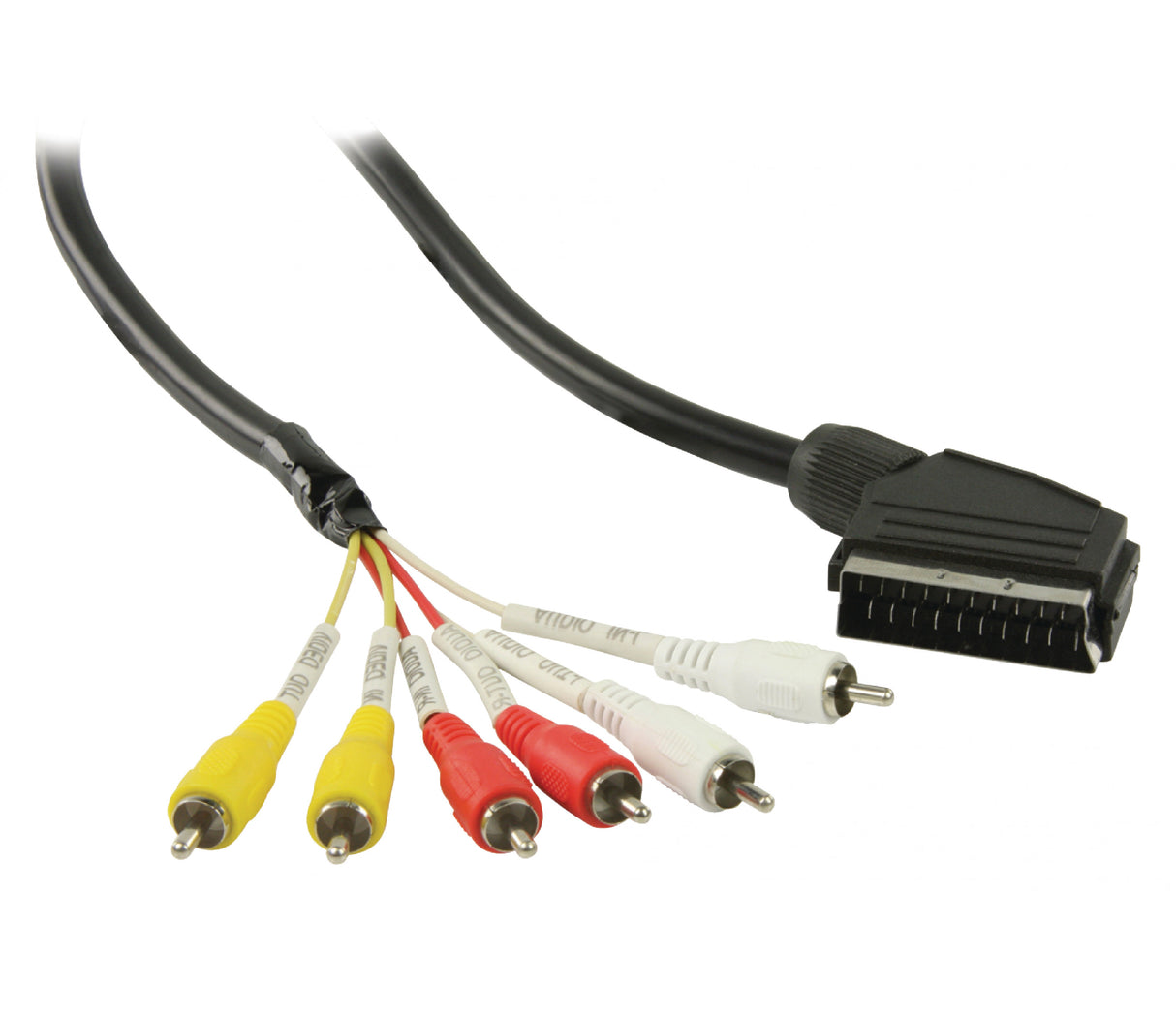 Scart Cable RCA Male 6 2.00 m in Black
