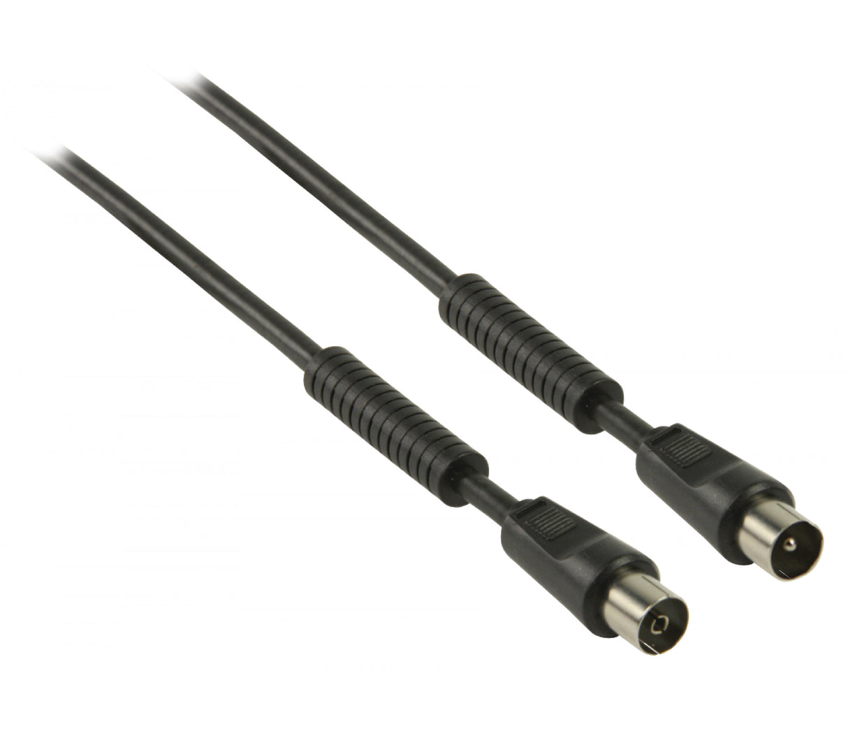 Cabo coaxial para antena, macho-fêmea, 100 dB, 10,0 m, preto