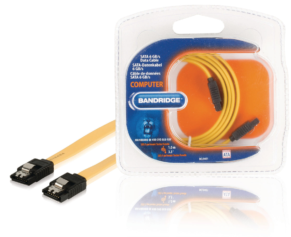 Sata 6 Gb/s Data Cable 7-pin Female - 1.0 m in Yellow *Uncategorized