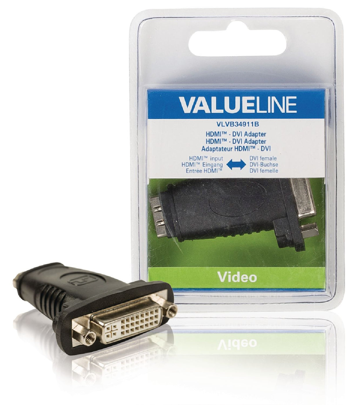 Adaptador HDMI para DVI com entrada fêmea em preto DVI-D