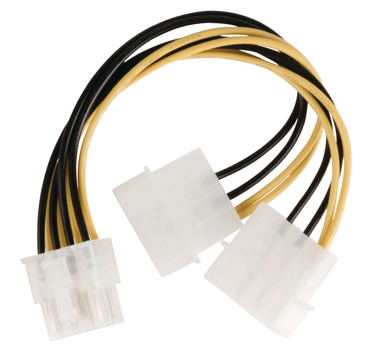 EPS 8 Pin to 2x Molex Male Internal Power Splitter Cable 0.15m
