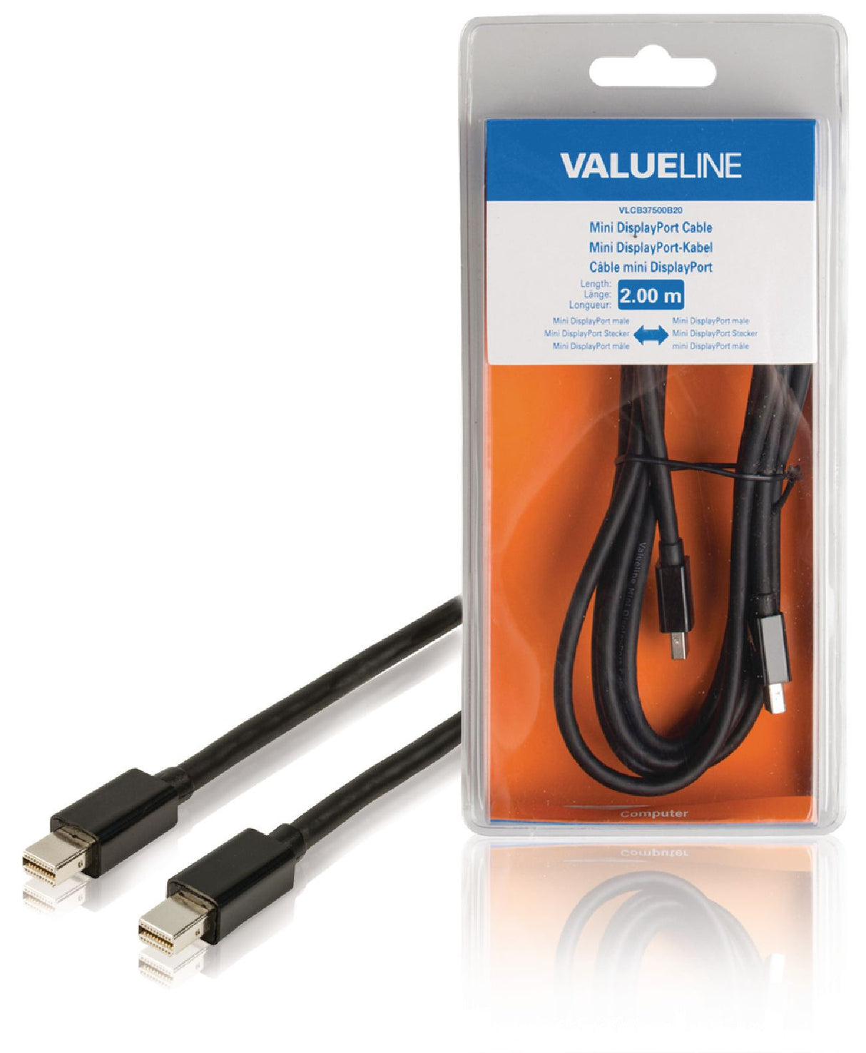 Mini Displayport Male Cable - 2.00 m in Black