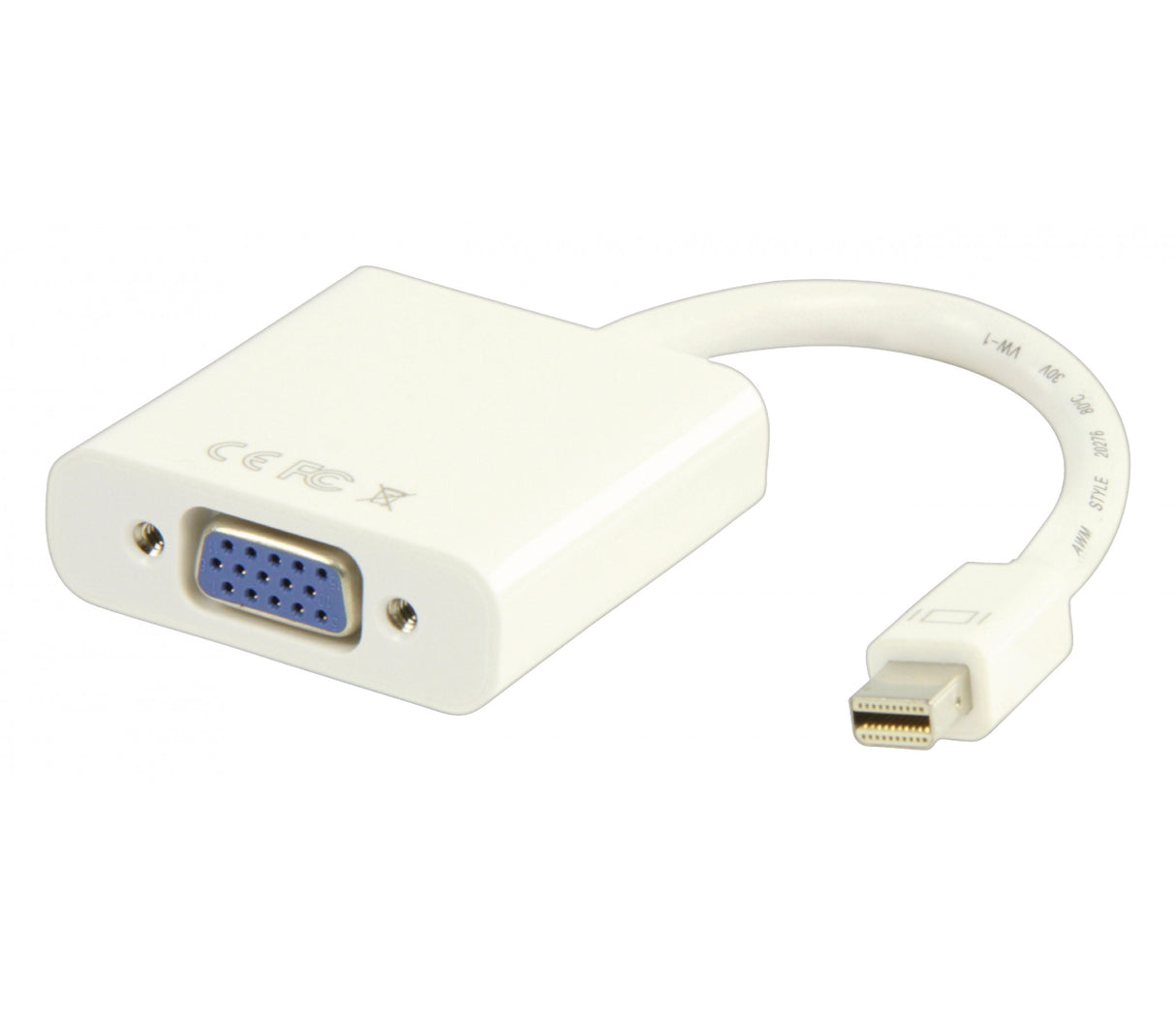 Mini Displayport Adapter Cable, Displayport Male - VGA Female, White 0.20 m