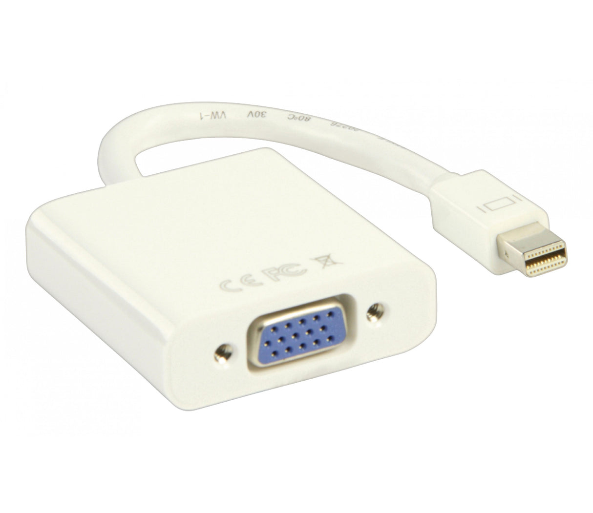 Mini Displayport Adapter Cable, Displayport Male - VGA Female, White 0.20 m