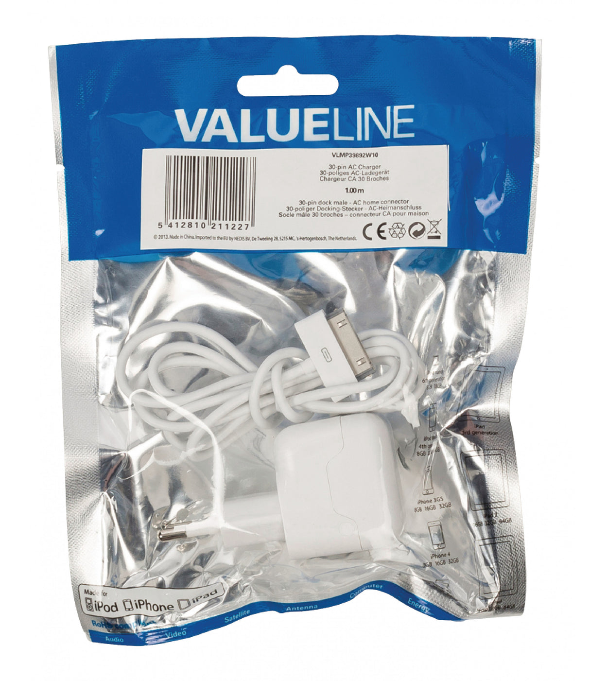 AC Charger with 30-pin Connector, 30-pin Male | Domestic