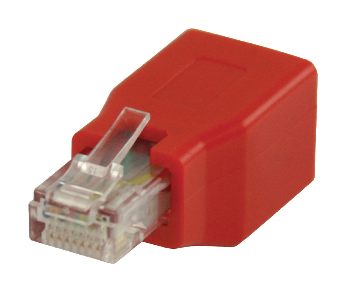Adaptador de rede, RJ45 macho para fêmea, vermelho
