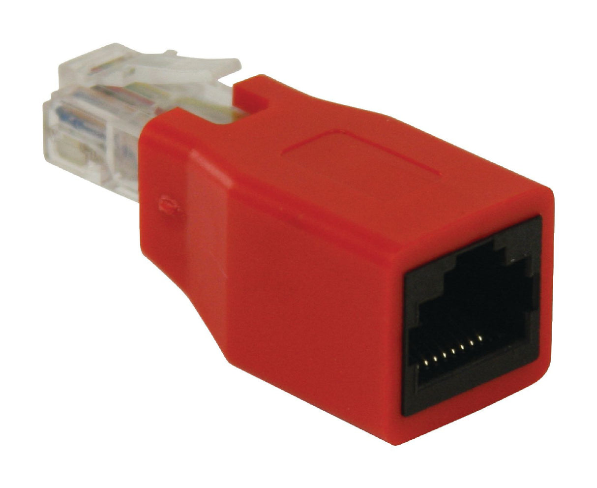 Adaptador de rede, RJ45 macho para fêmea, vermelho