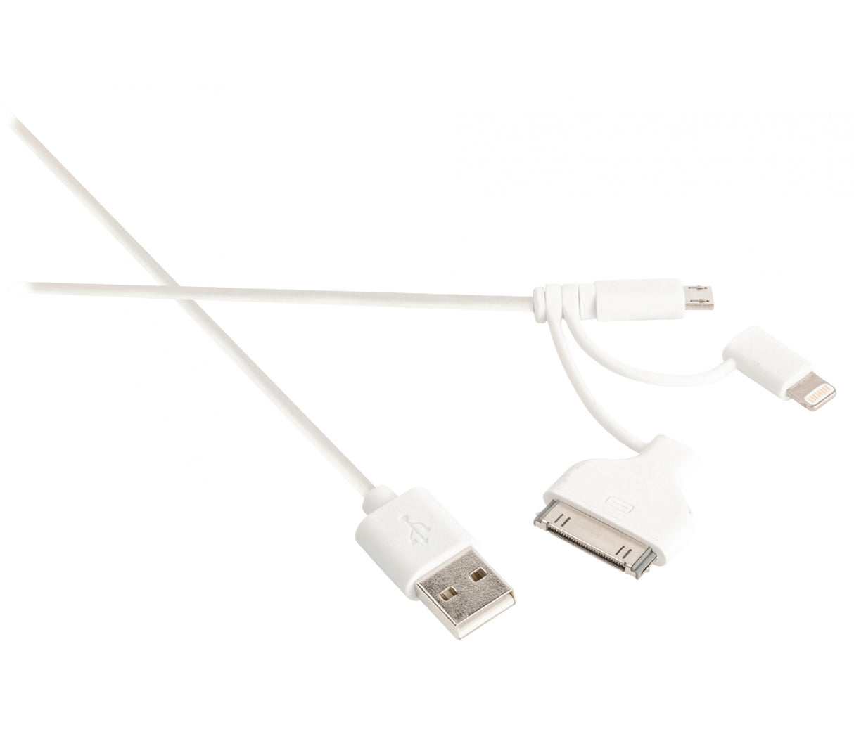 Sweex 3 in 1 USB 2.0 A Male - Micro B + Lightning Adapter Charging and Sync Cable