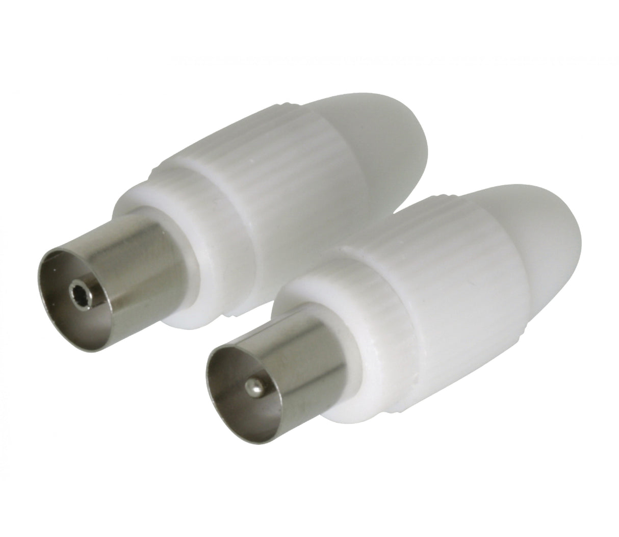 Coaxial Connector Male + Female, 2 pcs. in White Antenna