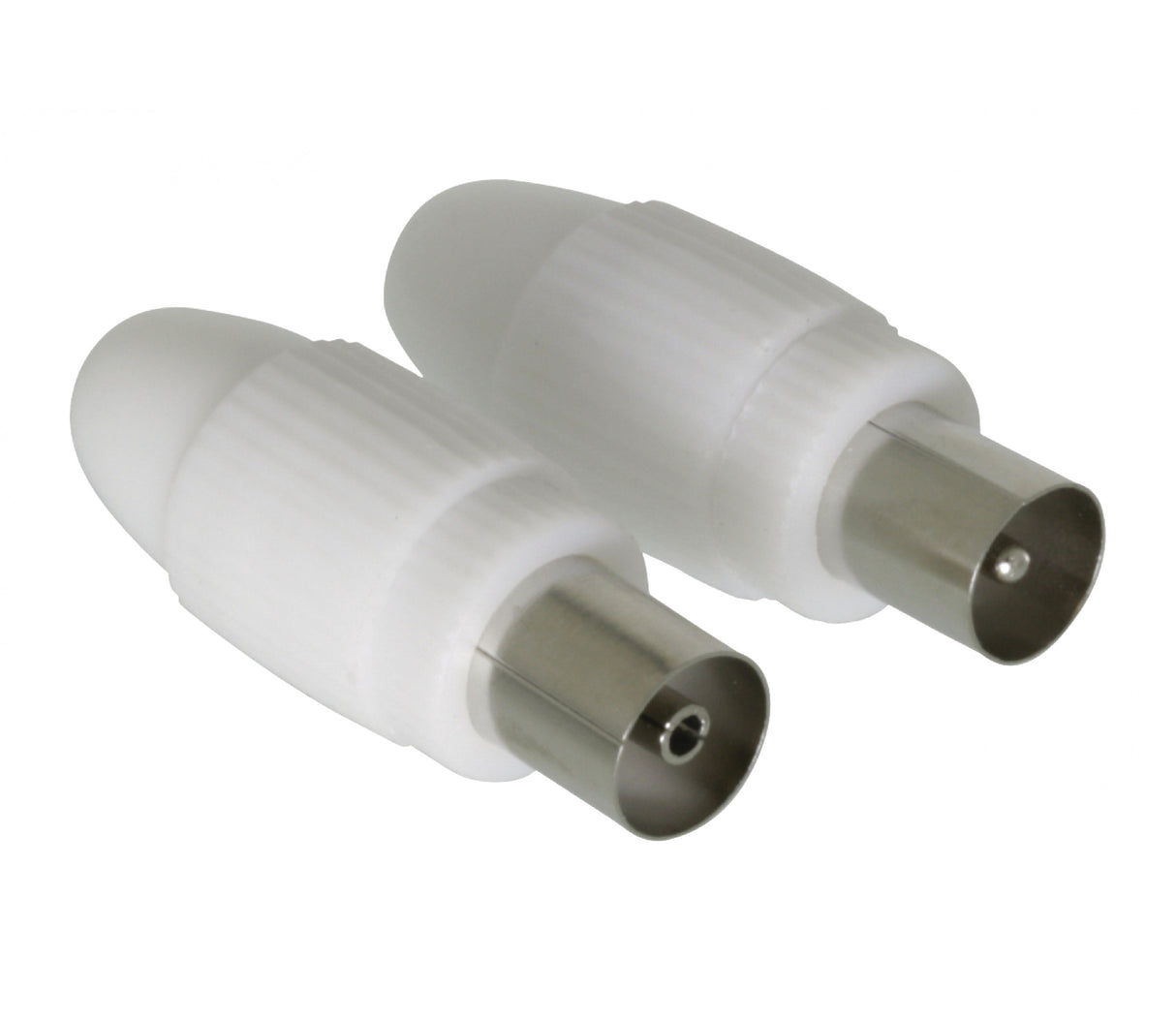 Coaxial Connector Male + Female, 2 pcs. in White Antenna