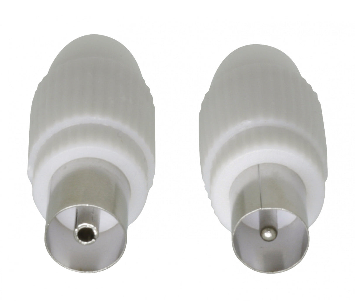 Coaxial Connector Male + Female, 2 pcs. in White Antenna