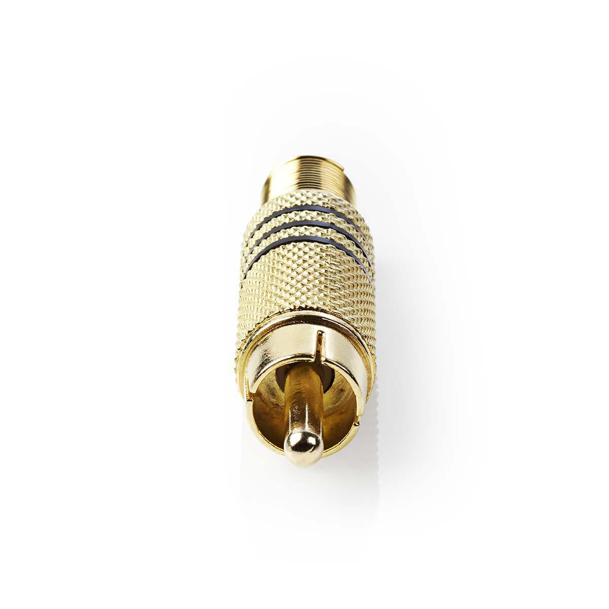Black RCA Male Connector with Gold Plated Ring, 10 Units