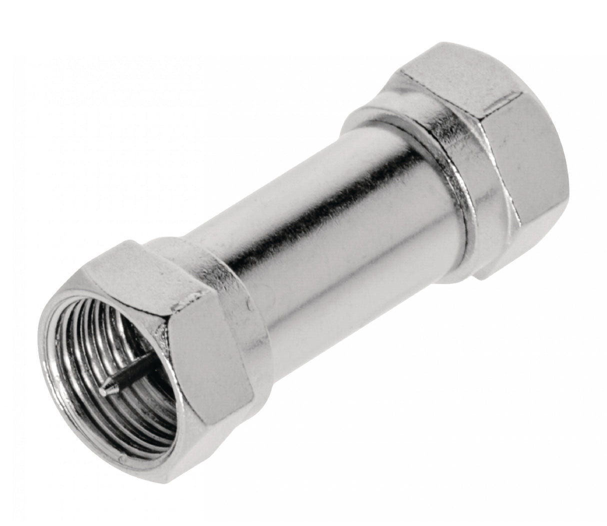 Male F Antenna Coupler - Metallic, 10 Units