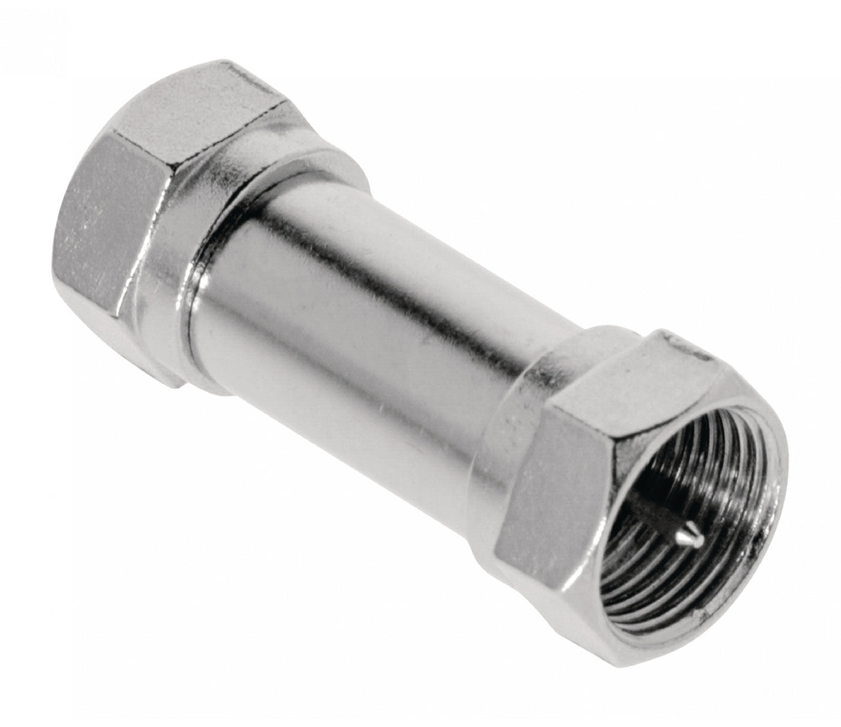 Male F Antenna Coupler - Metallic, 10 Units
