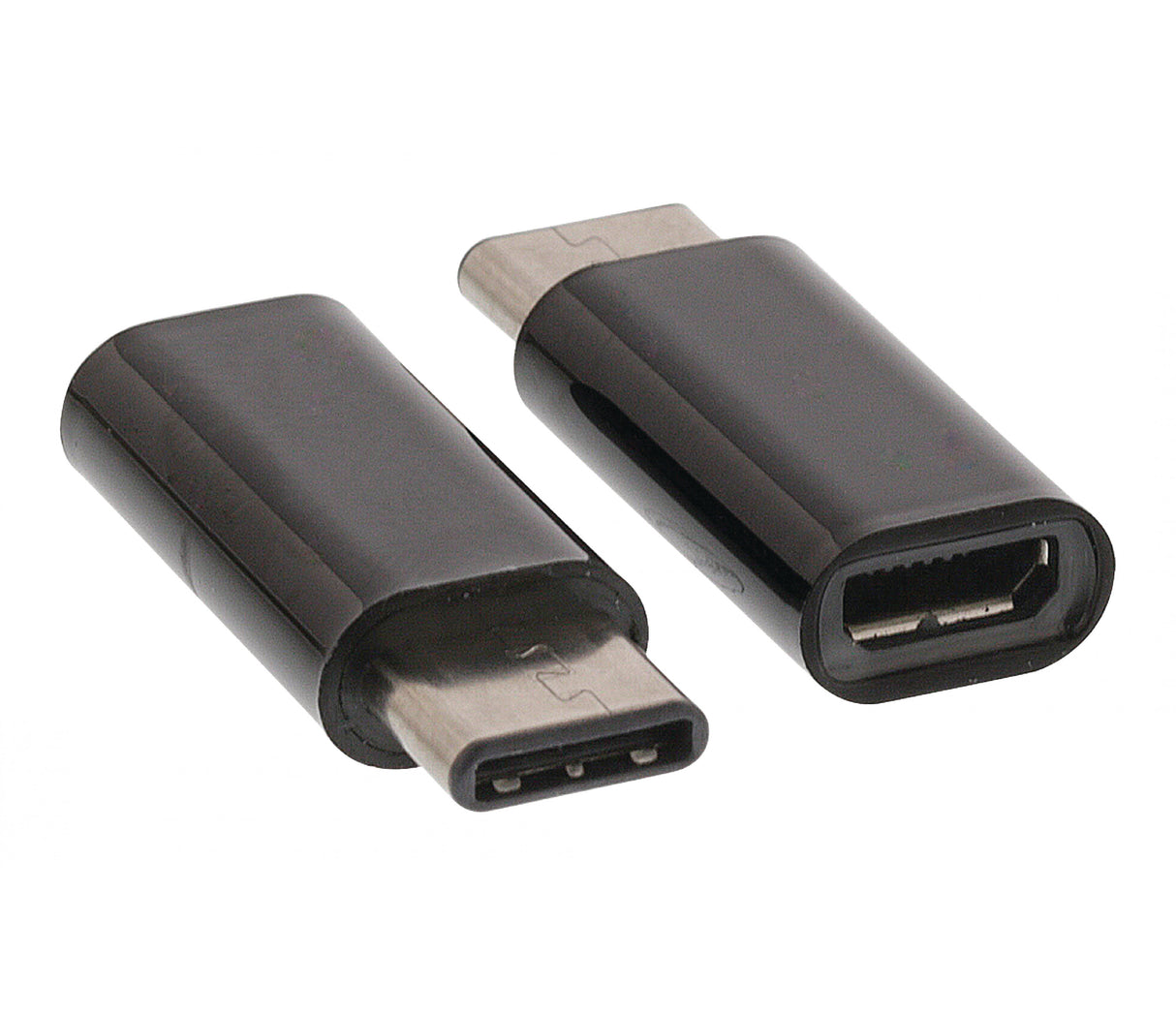 Adaptador USB 2.0 Micro B Fêmea para C Macho, Cabo de 0,15 m, Preto
