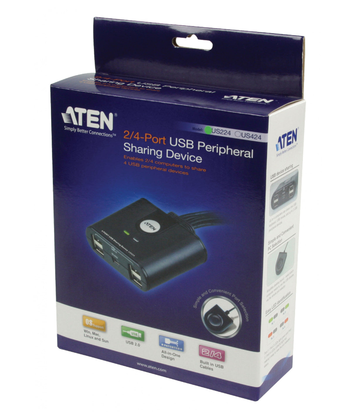 USB 2-port Black KVM Switch
