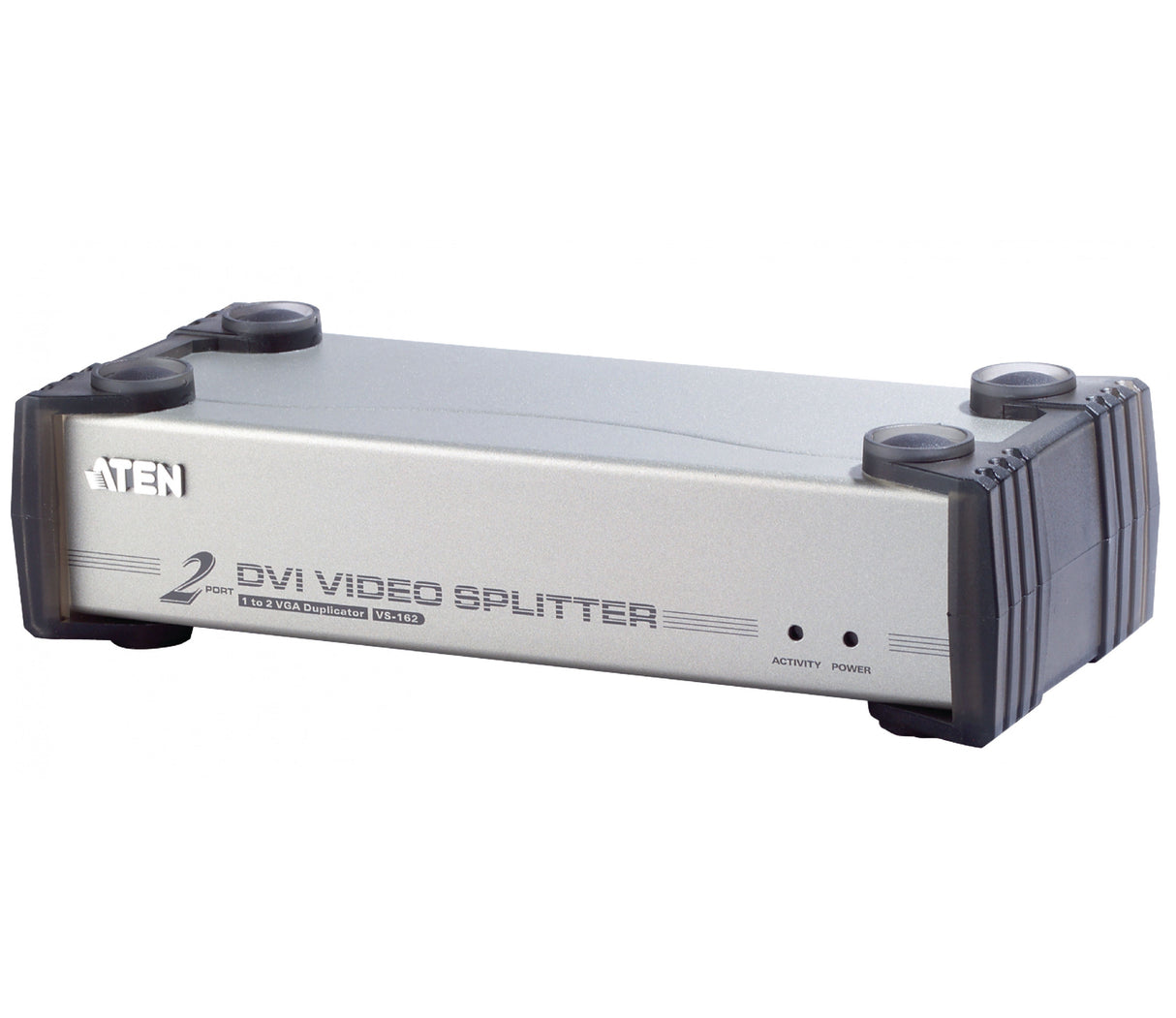 Divisor de áudio DVI de 2 portas com compatibilidade, prateado