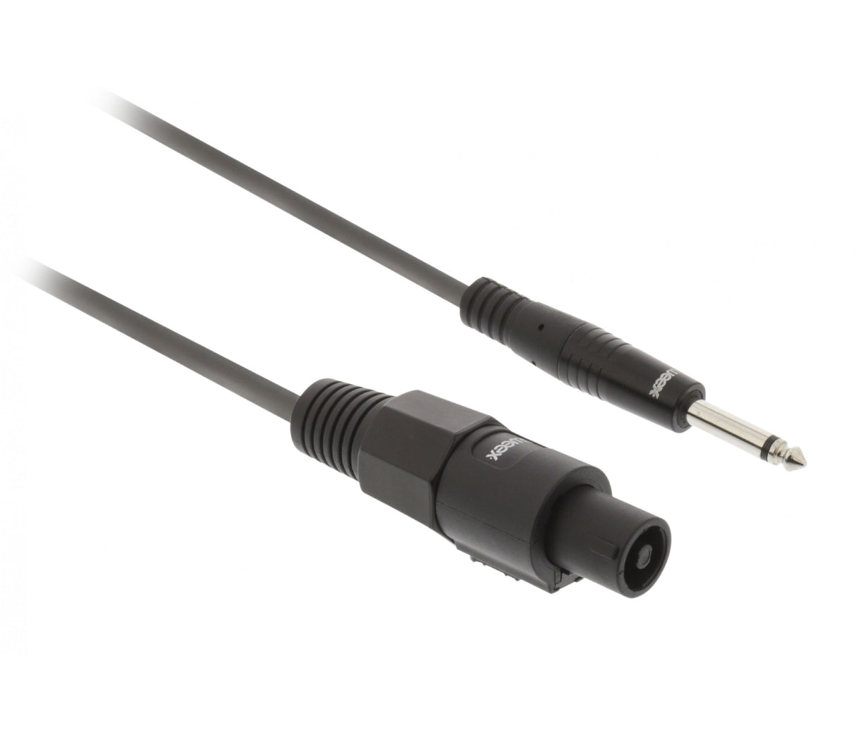 2 Pin Female - 6.35mm Male Speaker Cable 5.0m Dark Grey