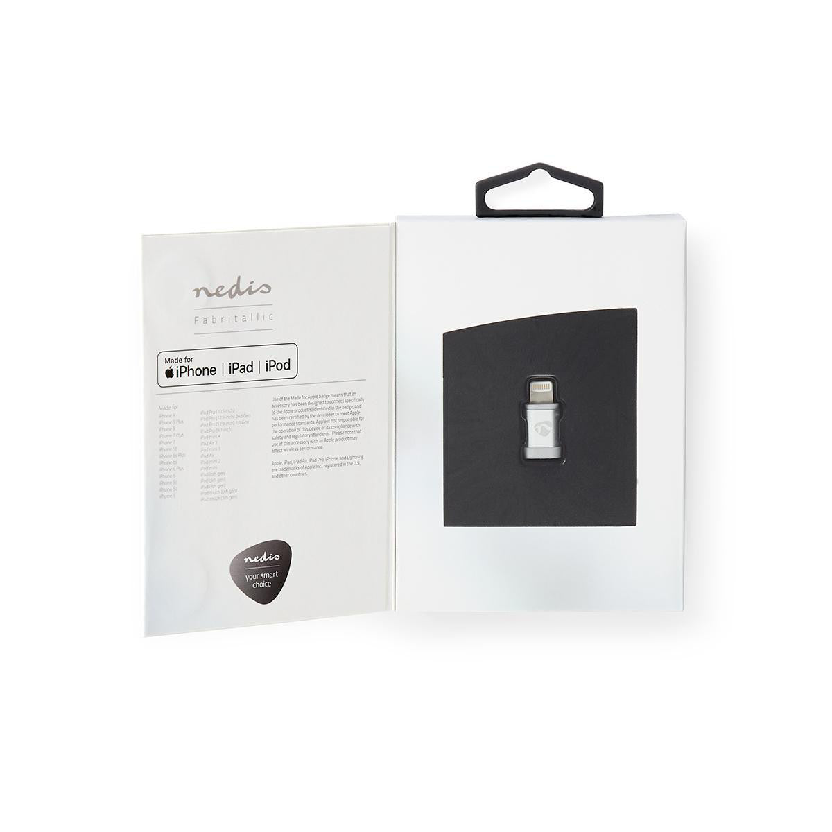 Adaptador de Lightning Apple | Conector 8 Pines Macho - USB Micro B Hembra