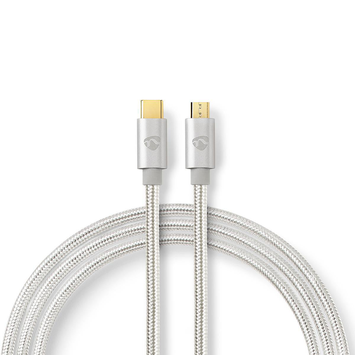 USB 2.0 Cable | Type C Male - Micro B 3.0 m Aluminum