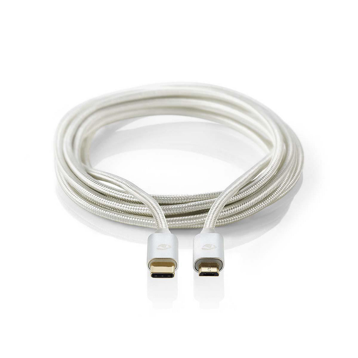 USB 2.0 Cable | Type C Male - Micro B 3.0 m Aluminum