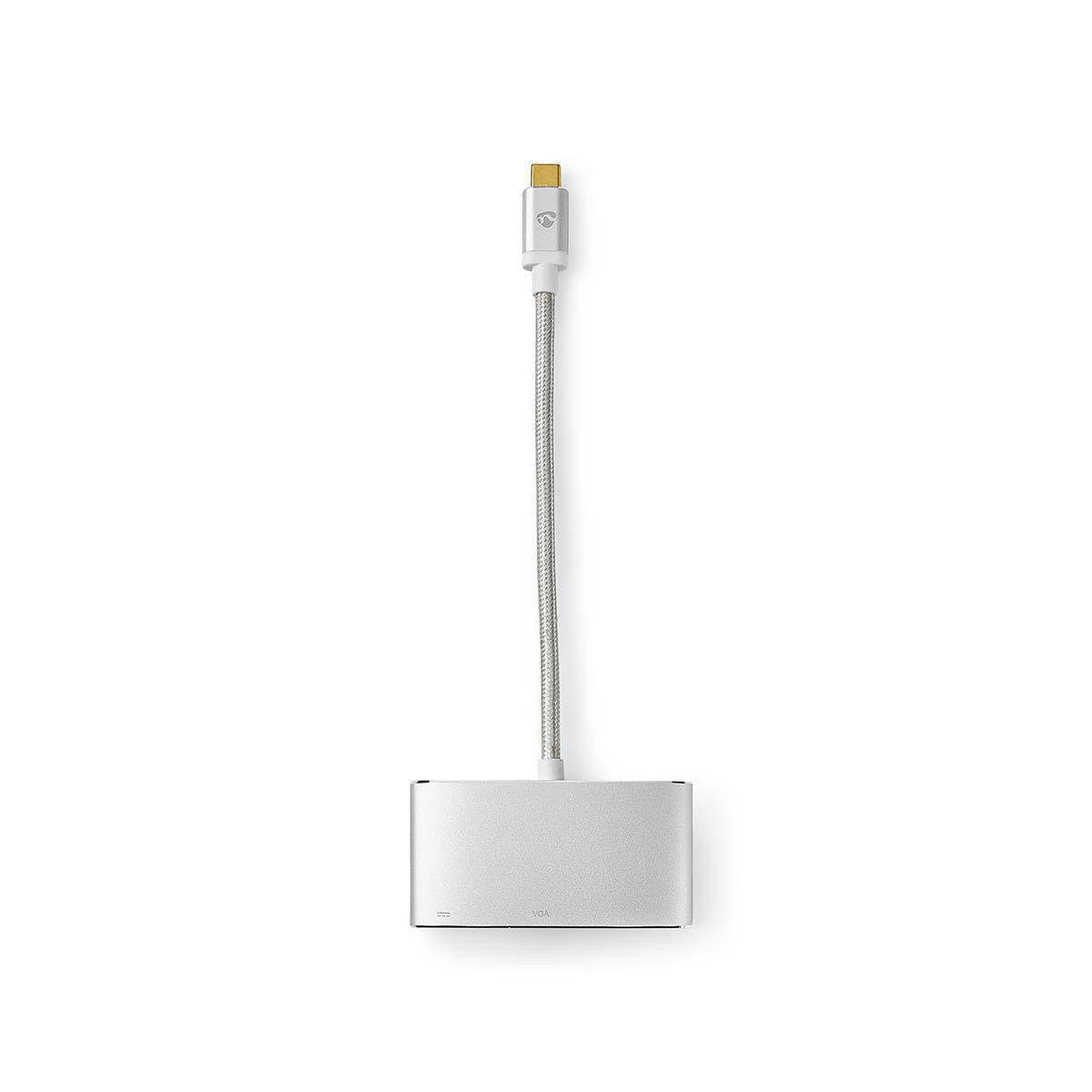 Cabo Adaptador Multiportas USB Tipo-C | Macho para Fêmea + VGA 0,2 m Alumínio
