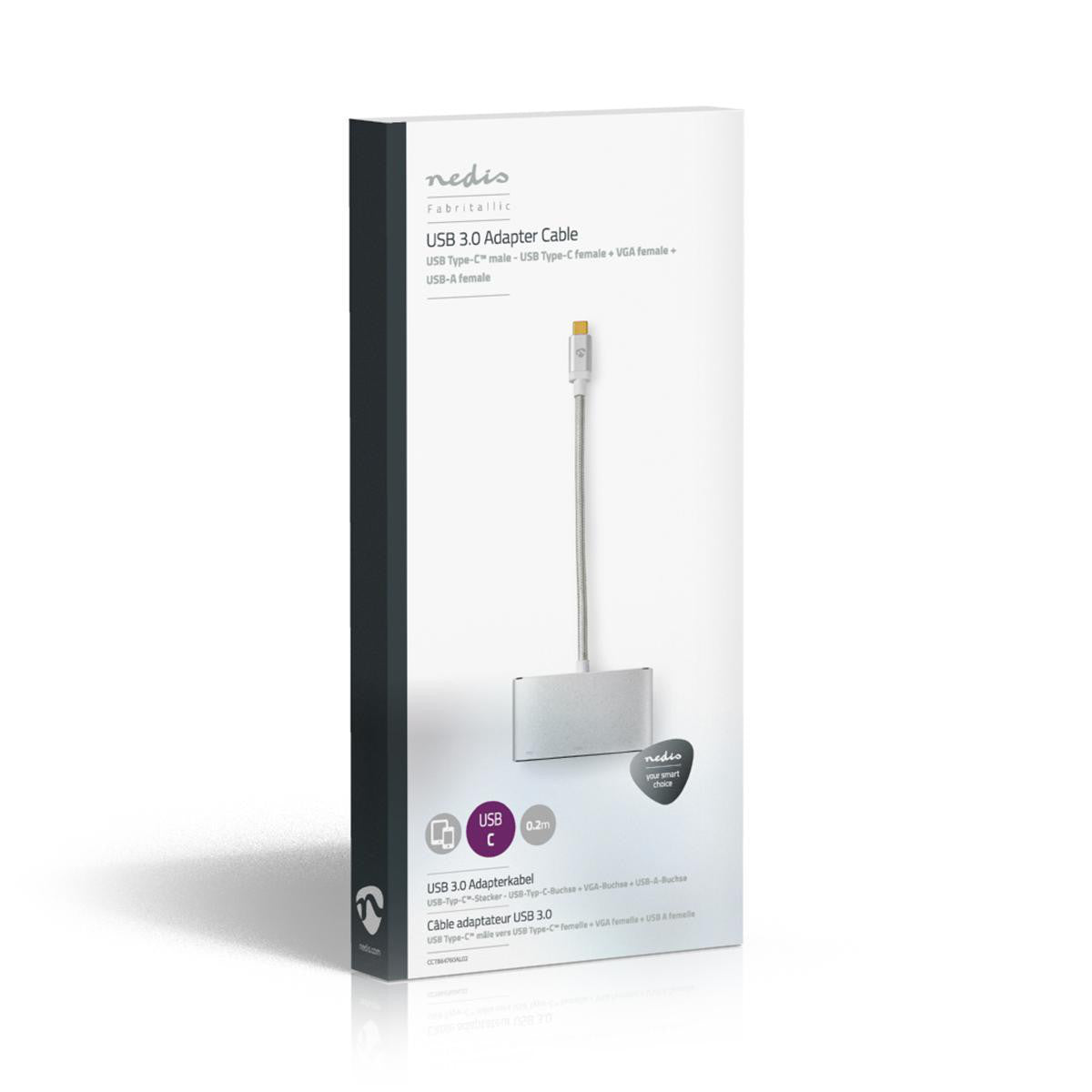 Cabo Adaptador Multiportas USB Tipo-C | Macho para Fêmea + VGA 0,2 m Alumínio