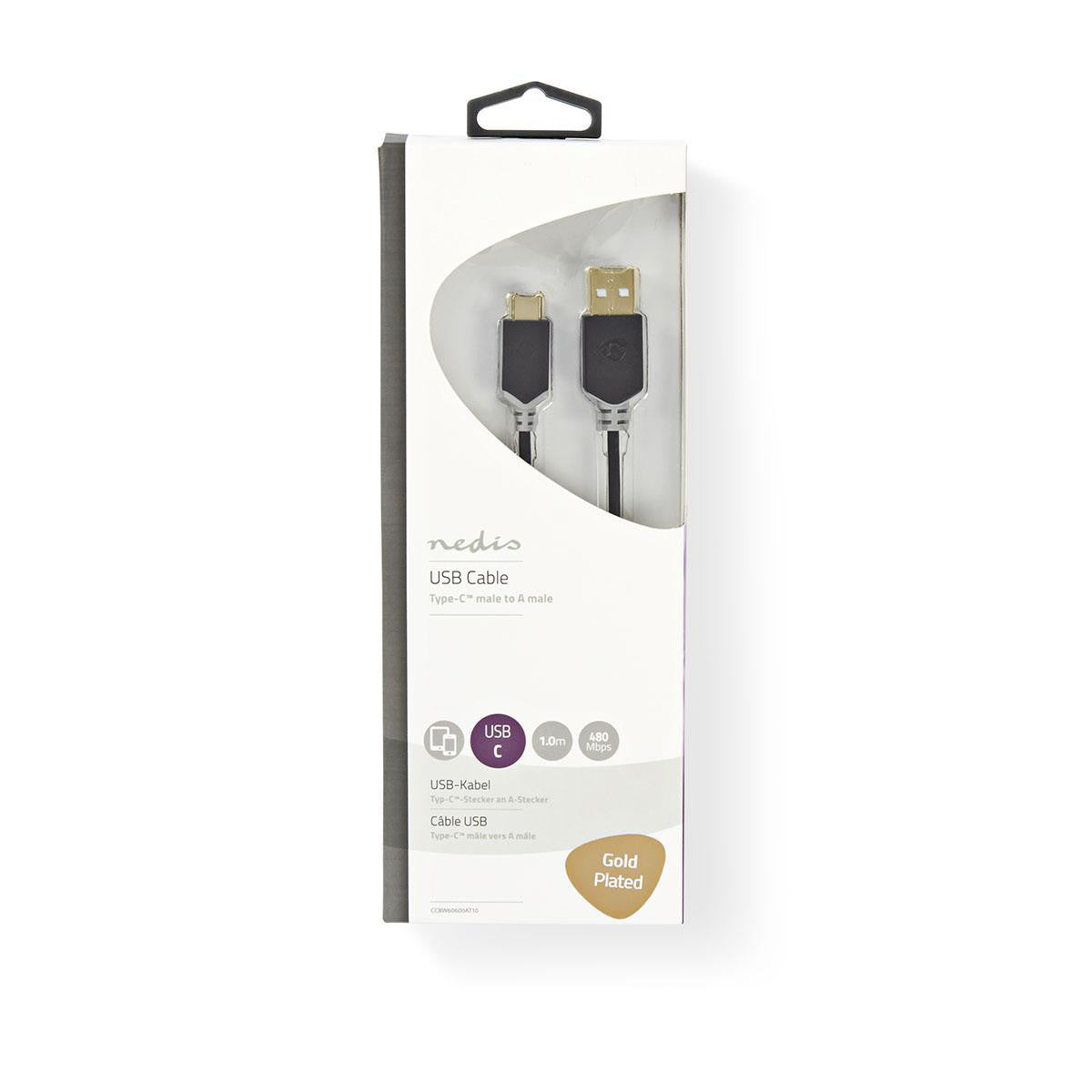 Cabo USB 2.0 | Tipo C Macho - A 1,0 m Antracite