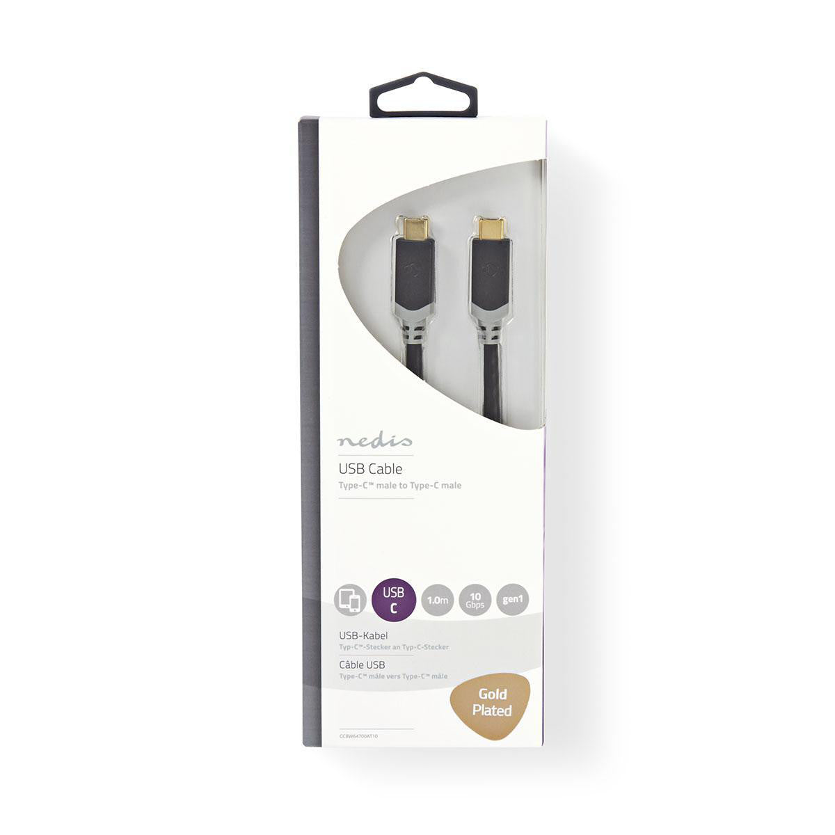 Cabo USB 3.1 (primeira geração) | Tipo C macho - 1,0 m Antracite