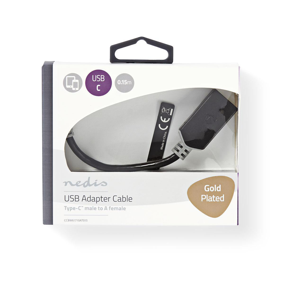 USB 3.0 Cable | Type C Male - A Female 0.15 m Anthracite