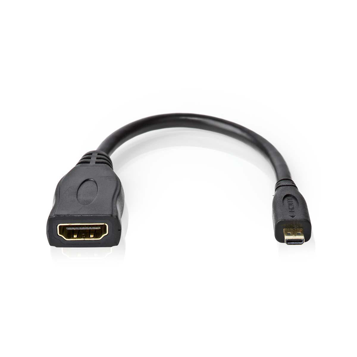 Cabo HDMI de alta velocidade com Ethernet | Conector Micro - Fêmea 0,2 m Preto