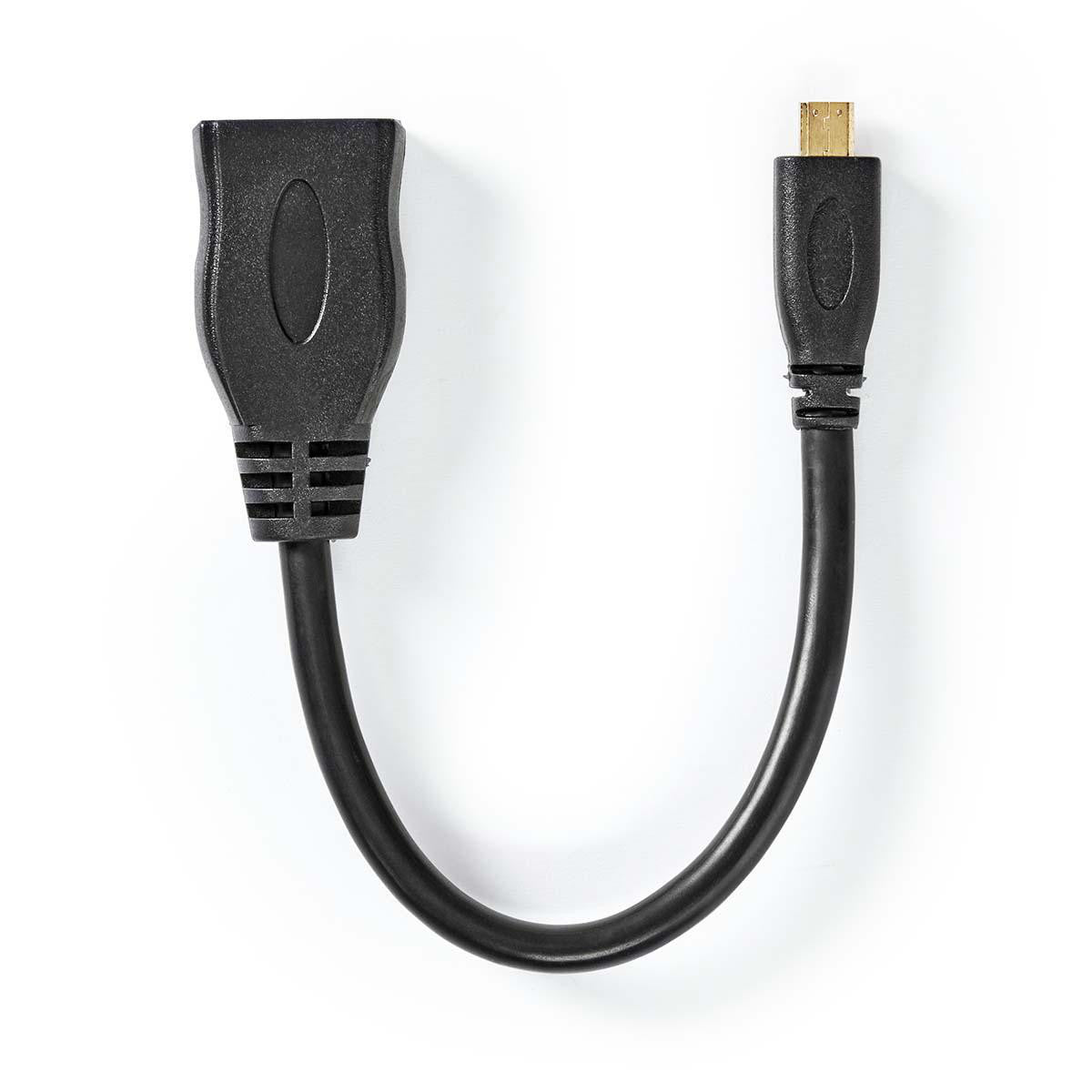 Cabo HDMI de alta velocidade com Ethernet | Conector Micro - Fêmea 0,2 m Preto